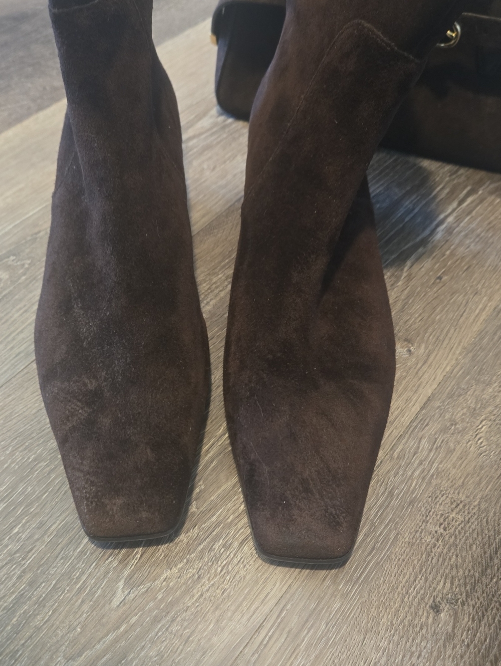 Madewell Chocolate Brown Suede Satchel NWT & The LAUREL Boot Size 10 NEW - Picture 8 of 14
